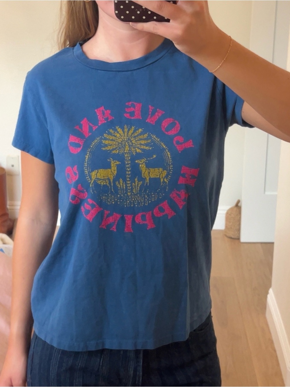 MOTHER 100% Cotton Blue Graphic T-shirt - Size Small - Picture 2 of 7